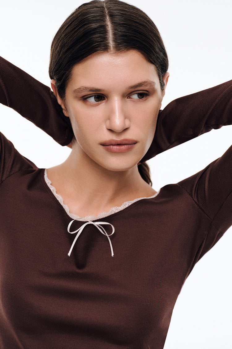 Longsleeve (Girlie), brown