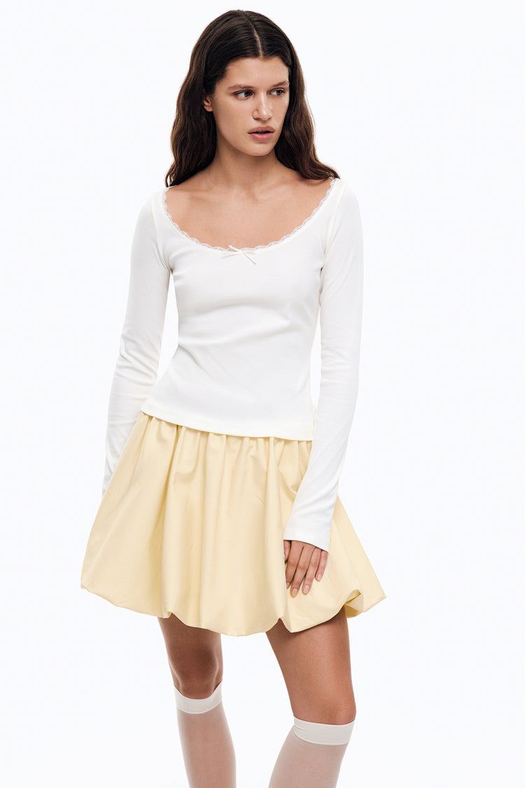 Longsleeve (Girlie), milky white