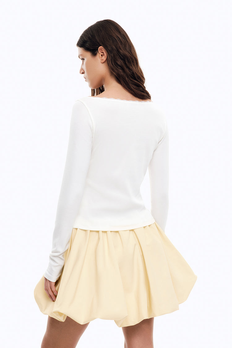 Longsleeve (Girlie), milky white