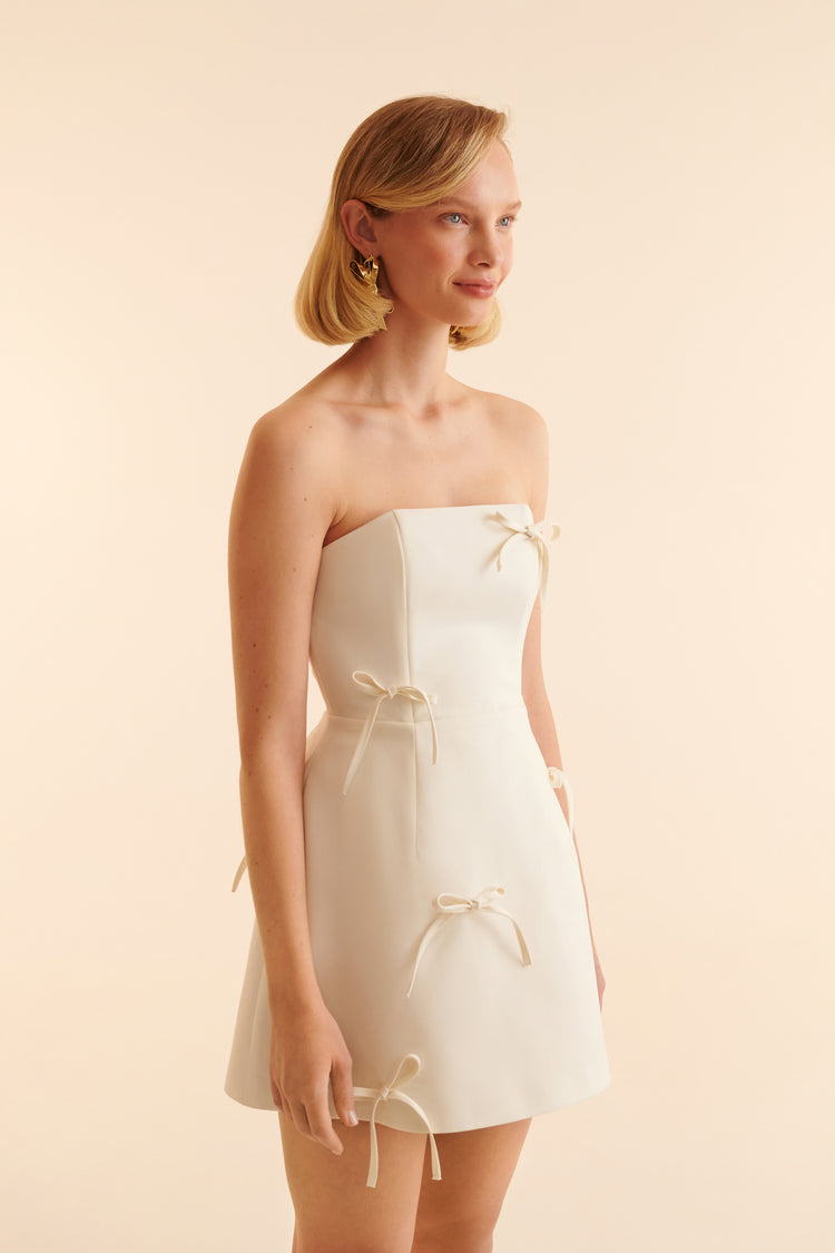 Mini dress (Night party), milky white