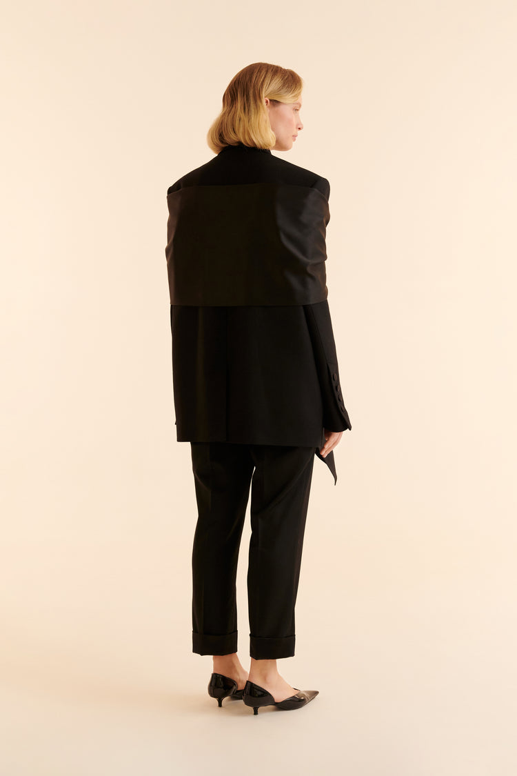 Blazer with scarf ((Simple Truths)), black