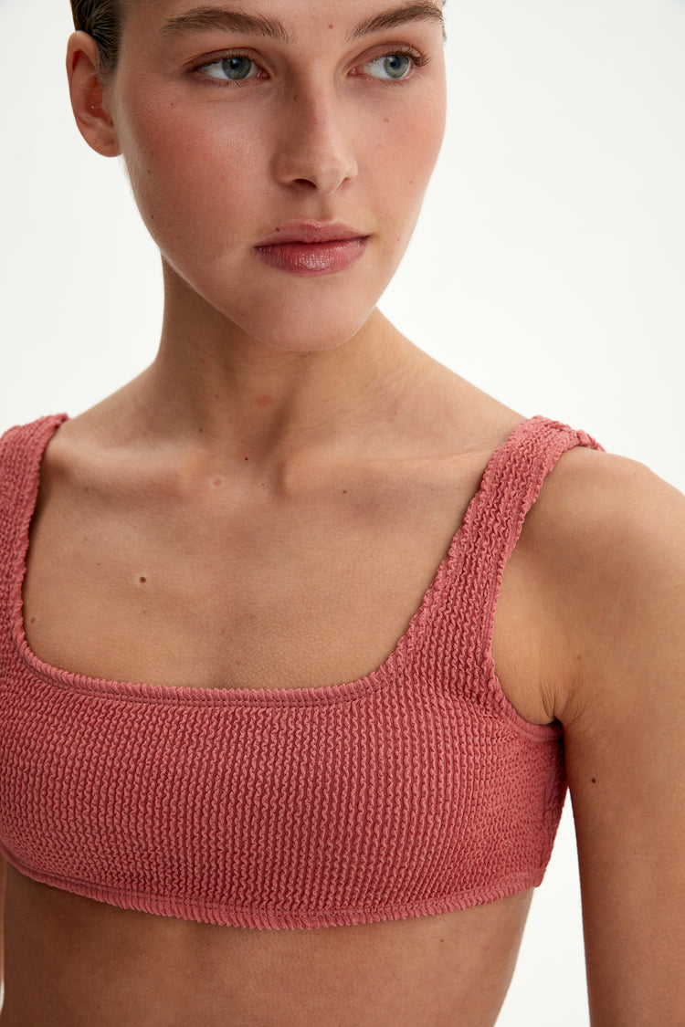 Swimsuit's top, powdery