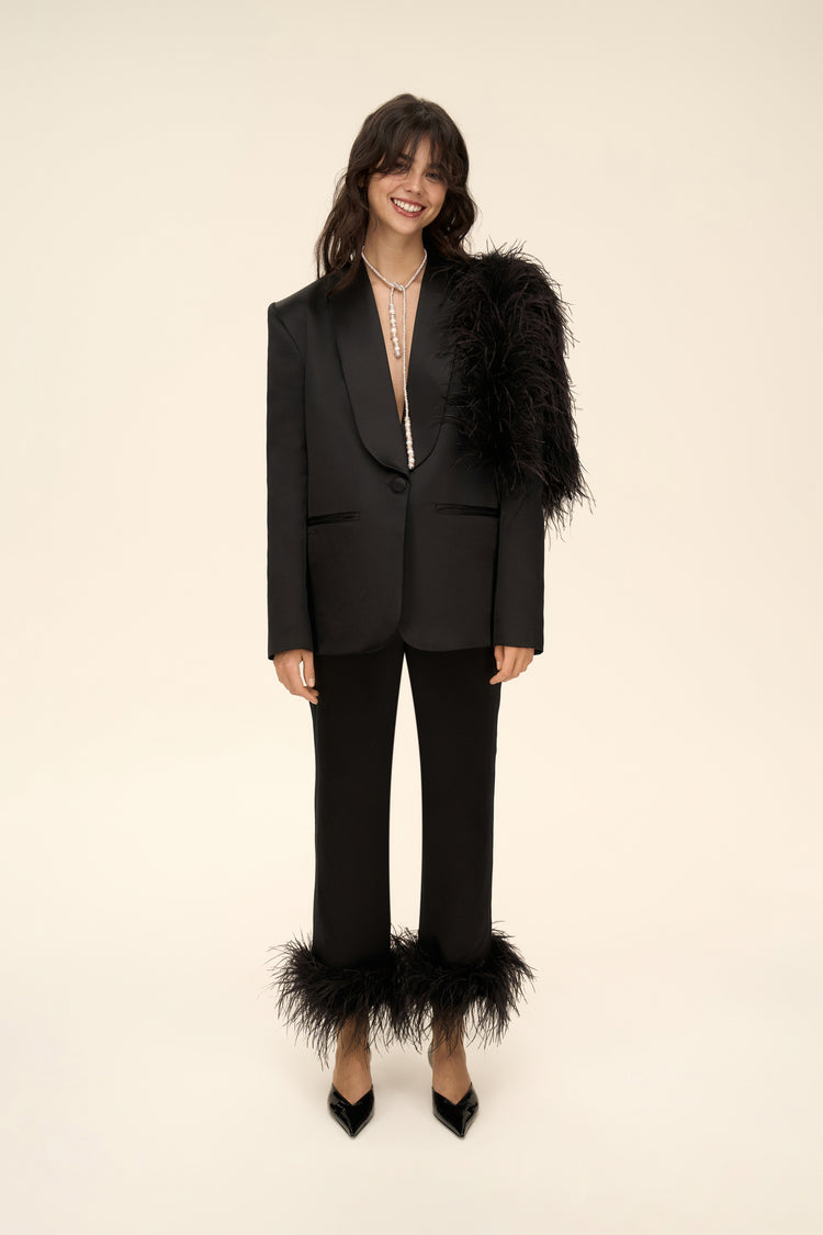 Feather pants (Little Party Never Killed Nobody), black