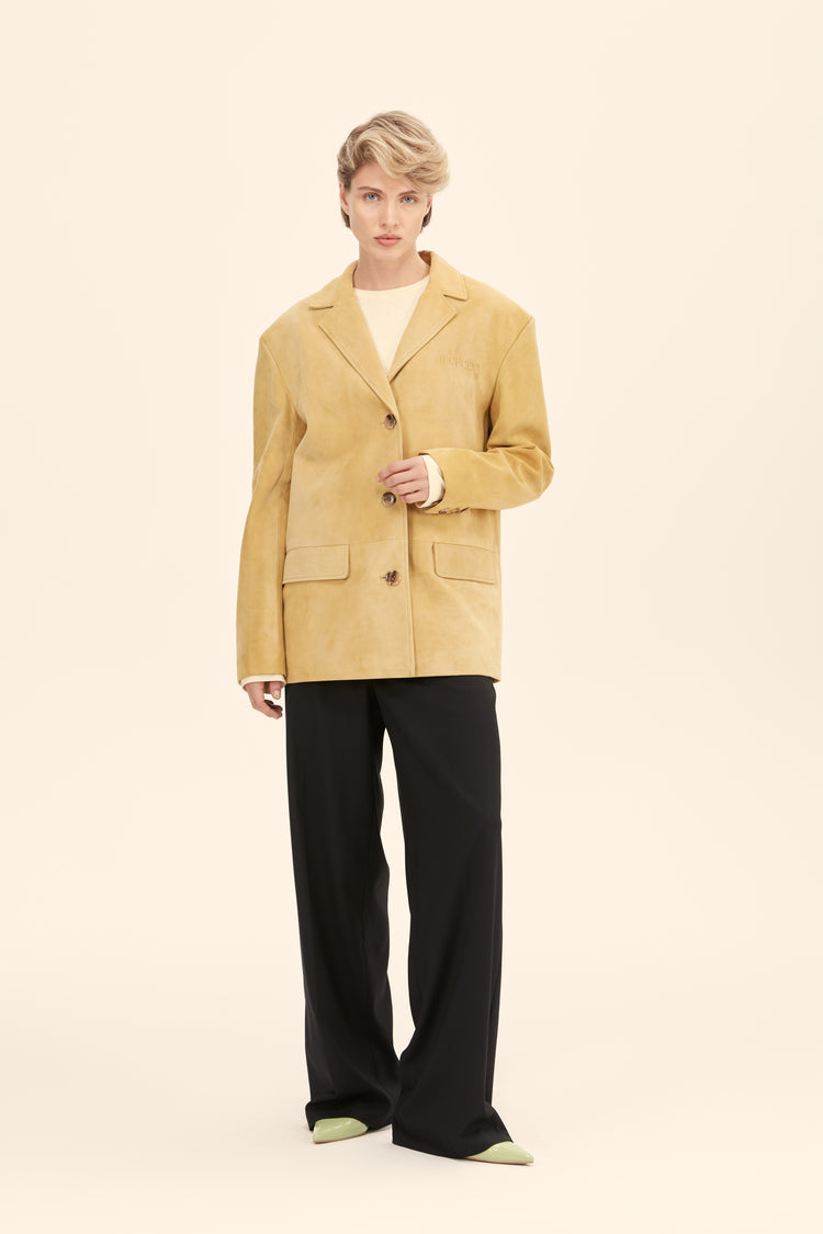 Suede blazers ((Bon Voyage)), mustard