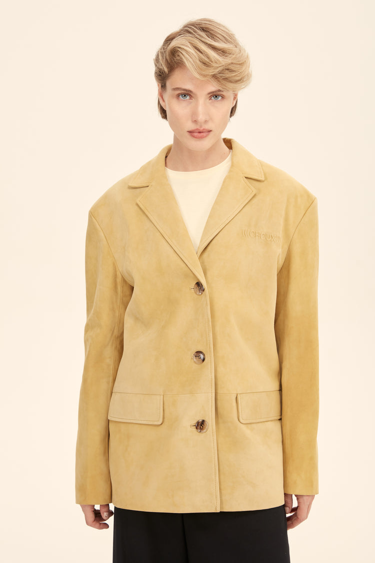 Suede blazers ((Bon Voyage)), mustard