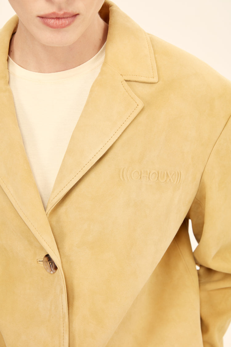 Suede blazers ((Bon Voyage)), mustard