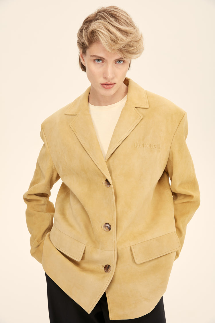 Suede blazers ((Bon Voyage)), mustard