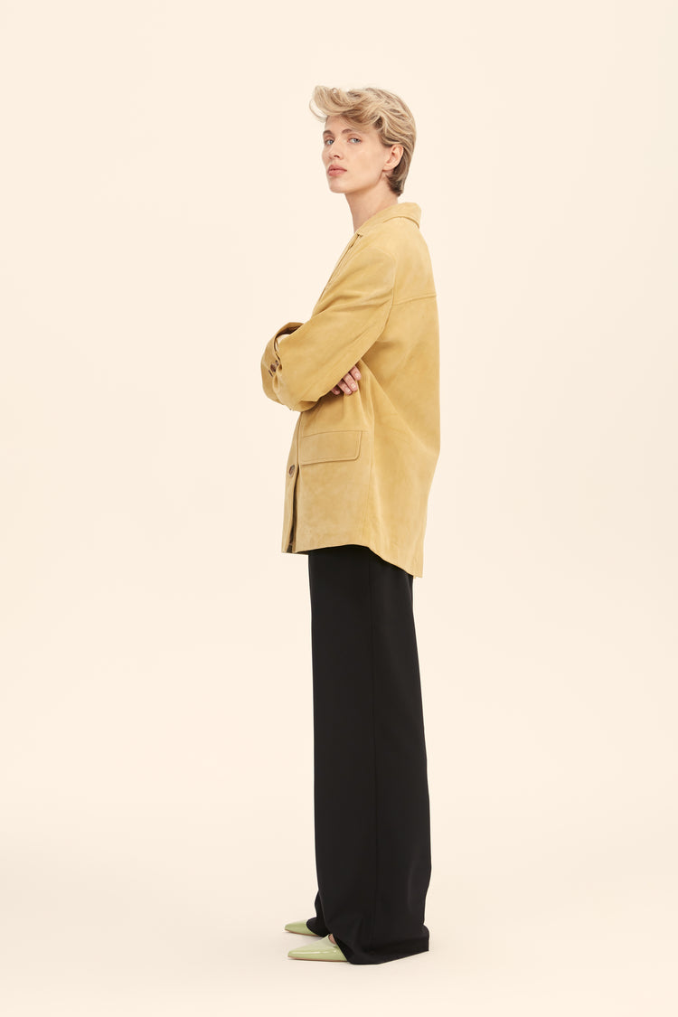 Suede blazers ((Bon Voyage)), mustard