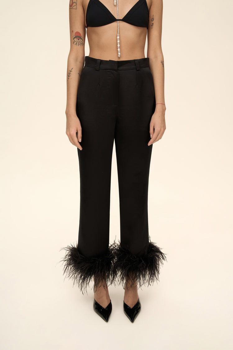 Feather pants (Little Party Never Killed Nobody), black