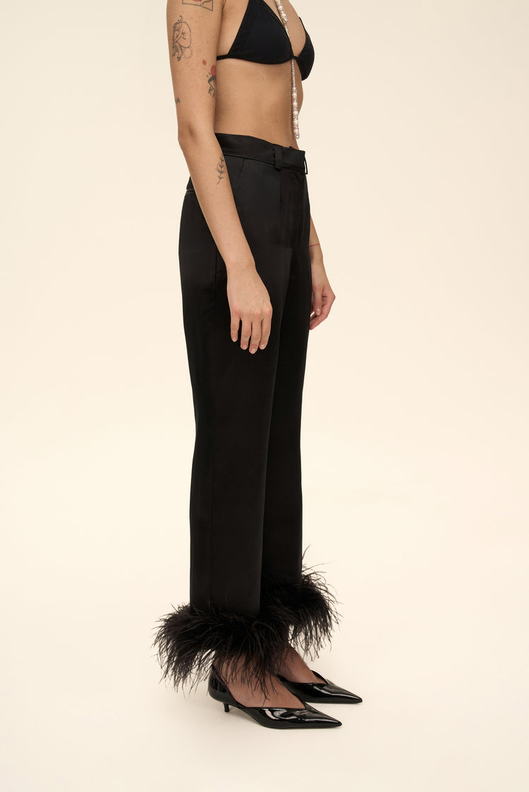 Feather pants (Little Party Never Killed Nobody), black