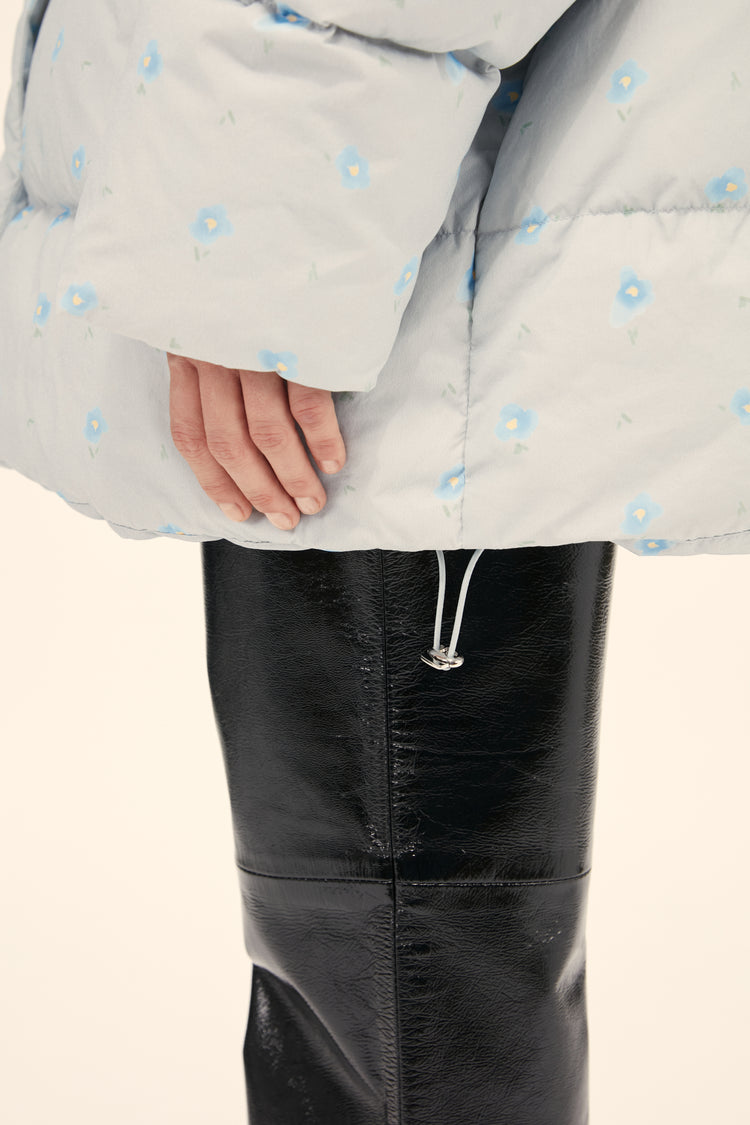 (((Flower Power))) puffer jacket, blue