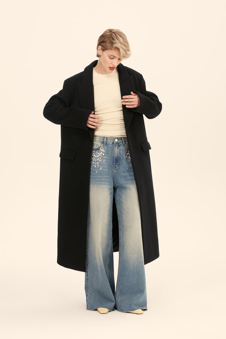(((Classy))) oversized coat, black