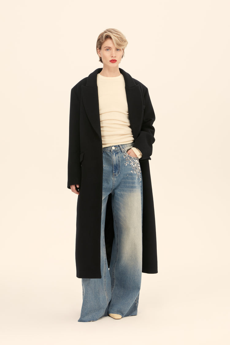 (((Classy))) oversized coat, black