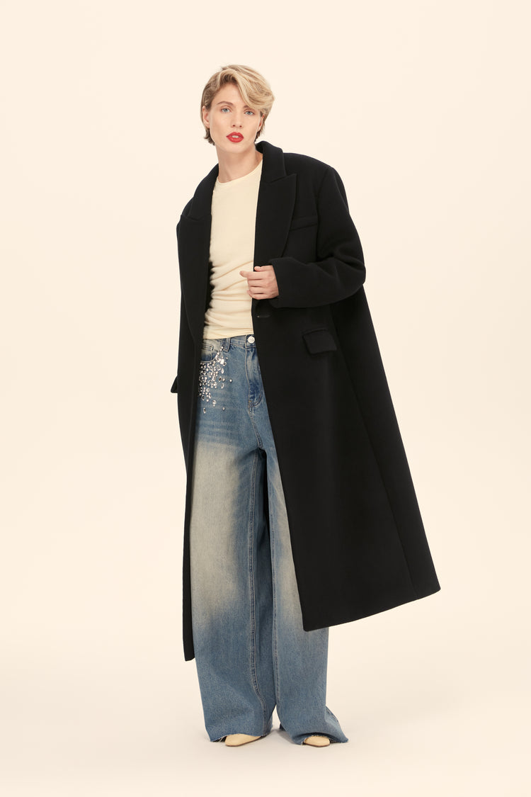 (((Classy))) oversized coat, black