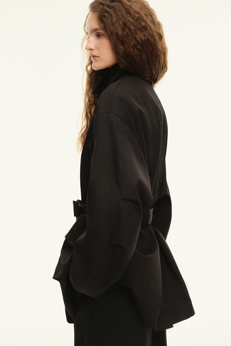 Cropped trench coat (((The Love Letter))), black