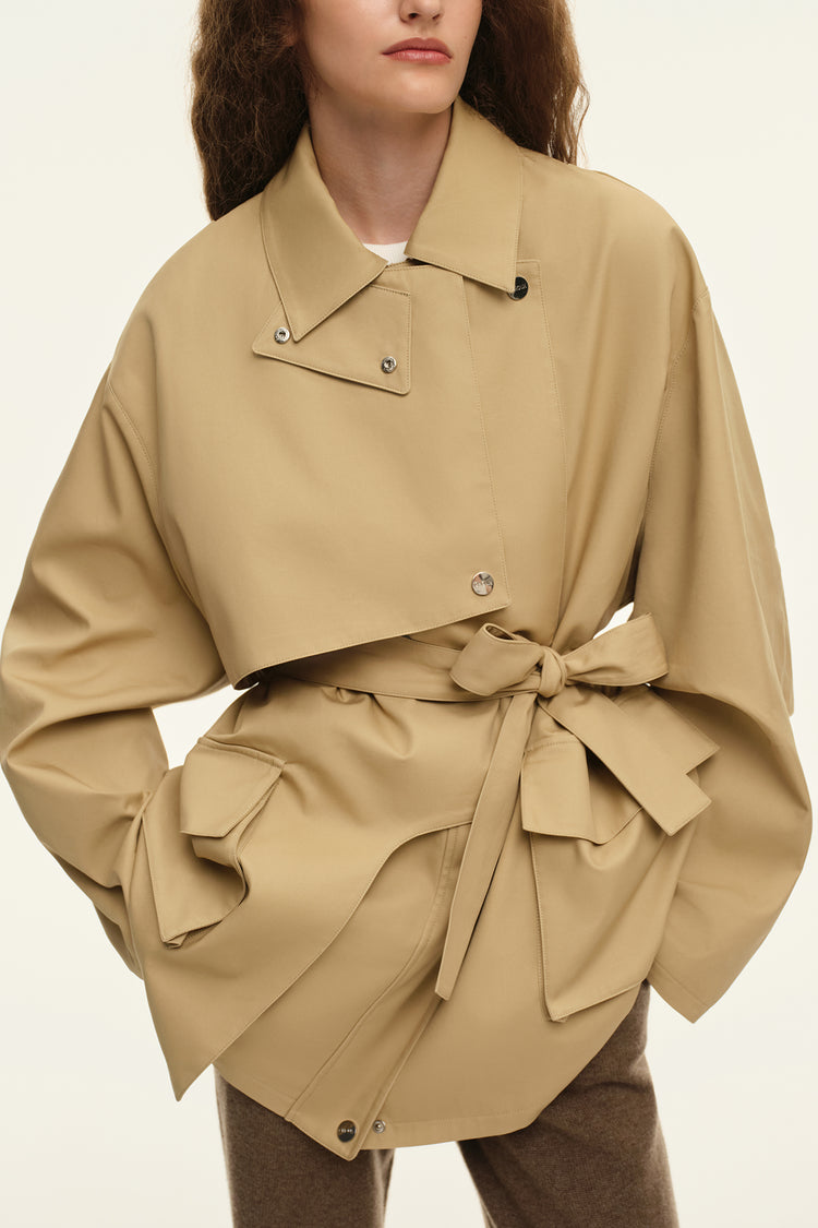 Cropped trench coat (((The Love Letter))), beige