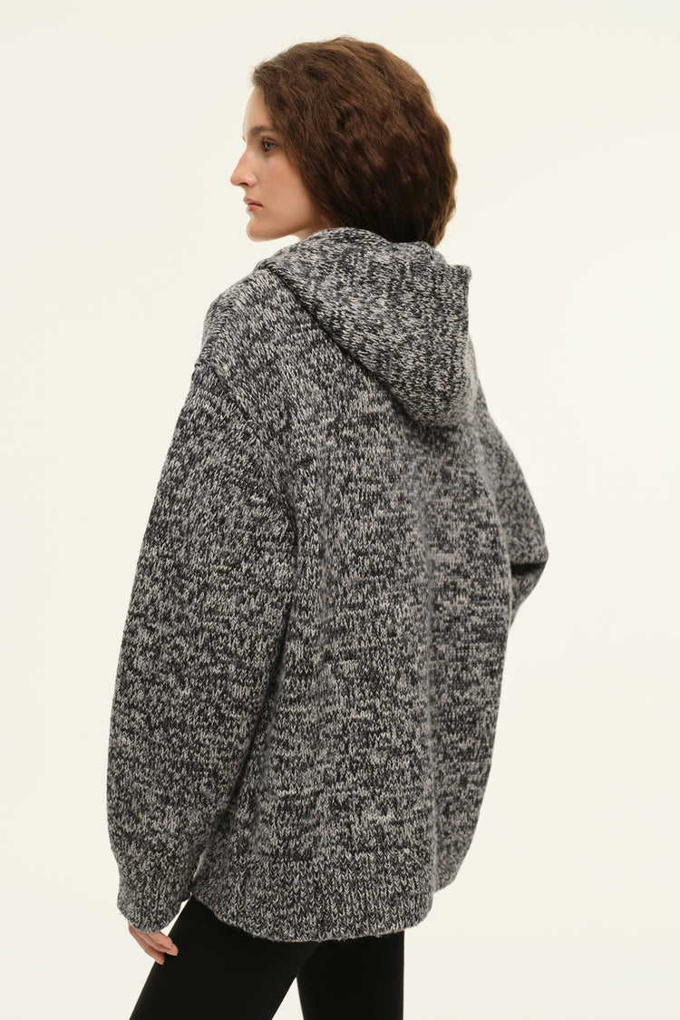Hoodie with zip ((Just comfy)), black and white