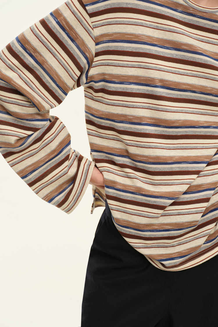 Knitted longsleeve (True Preppy), pink and brown