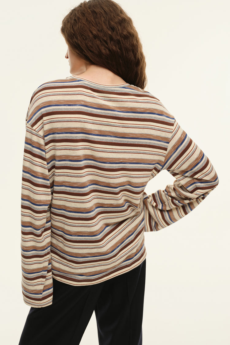 Knitted longsleeve (True Preppy), pink and brown