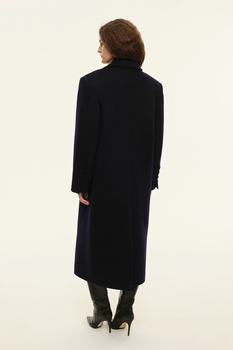 Straight cut coat (((Choux Base))), dark blue