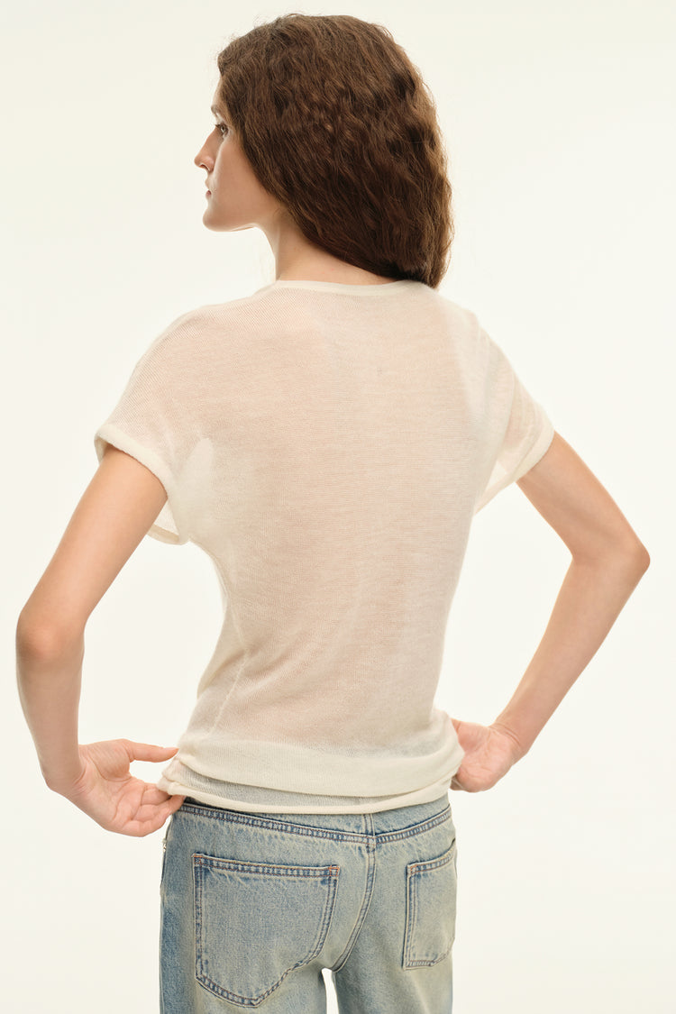 Cashmere T-shirt (Naked story), milky white