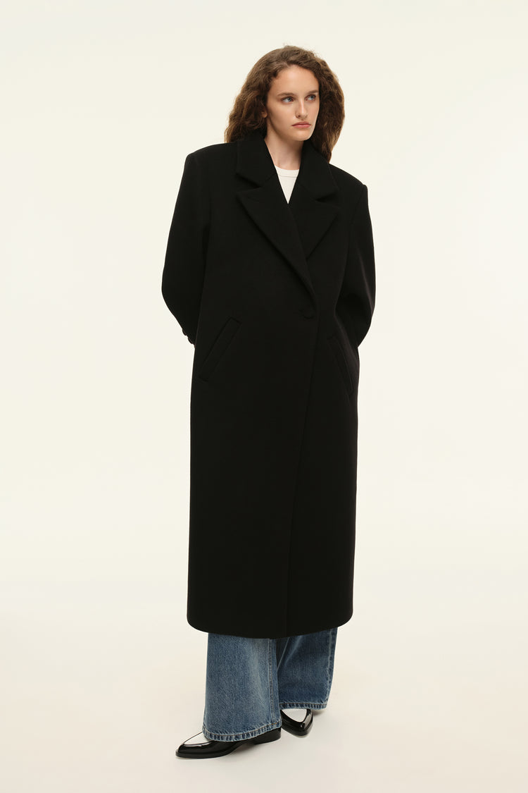 Straight cut coat (((Choux Base))), black