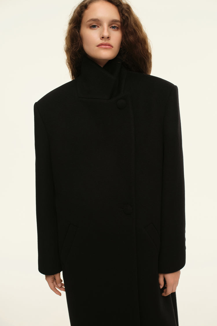 Straight cut coat (((Choux Base))), black