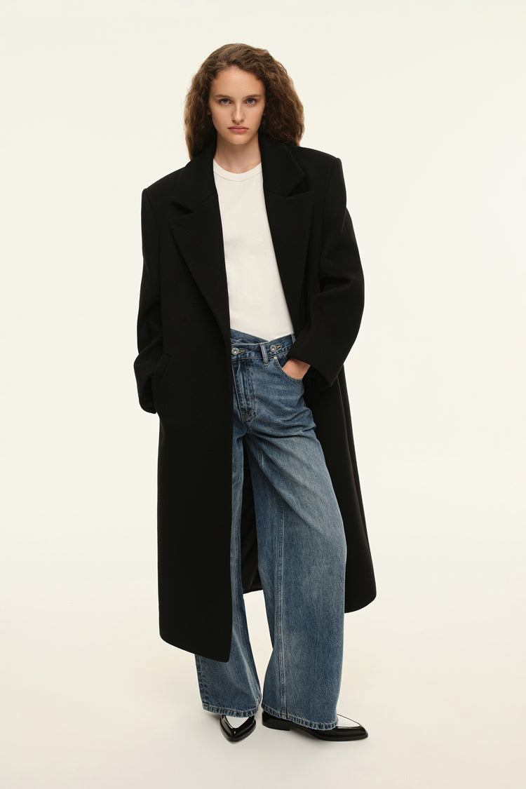 Straight cut coat (((Choux Base))), black