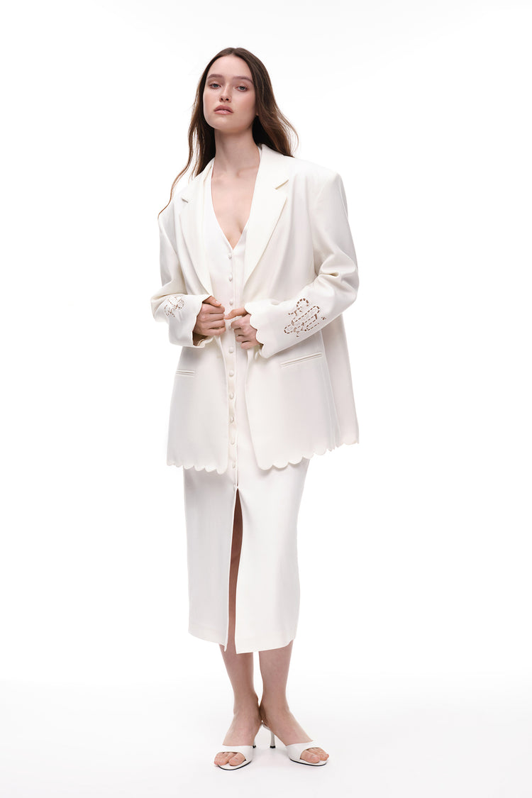 Dress with buttons (Soft Power), milky white