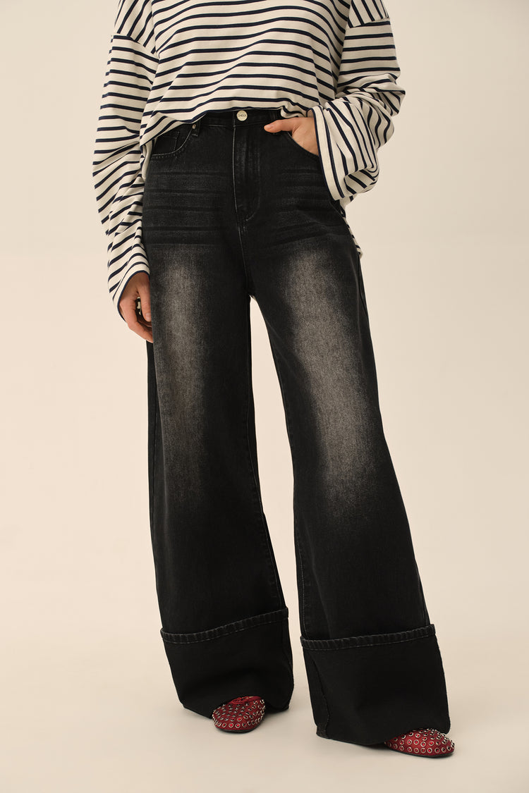 Jeans (Lapel - Turn), black
