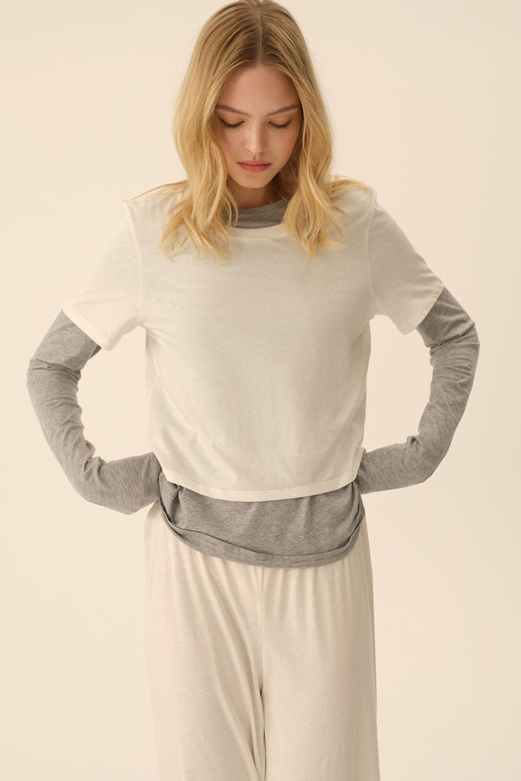 Longsleeve (Ballet princess), gray with milky