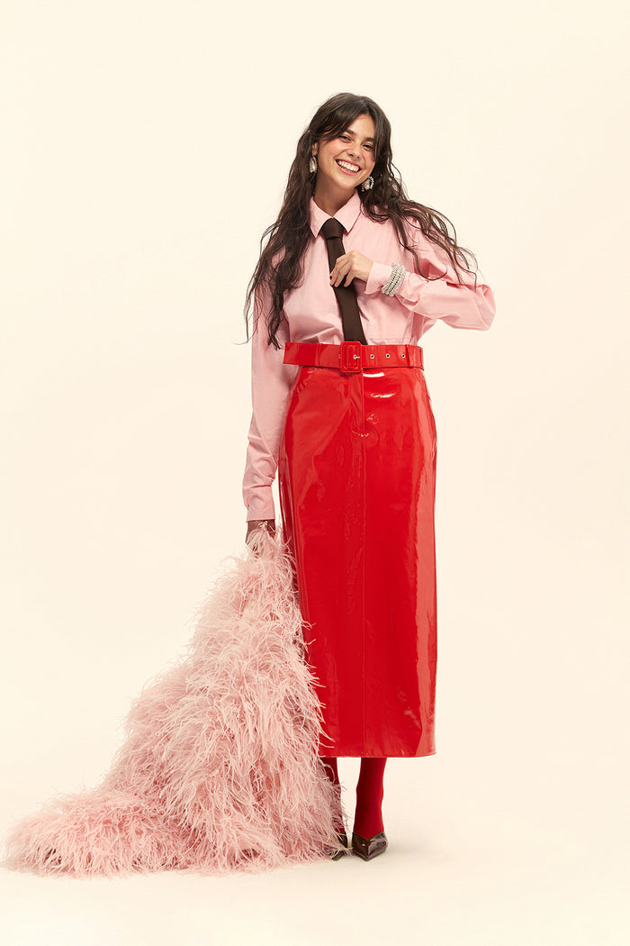 (Perfect Red) maxi skirt, red
