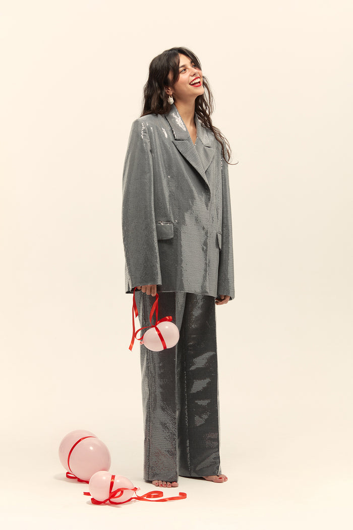 Paillettes jacket ((Star of the party)), grey