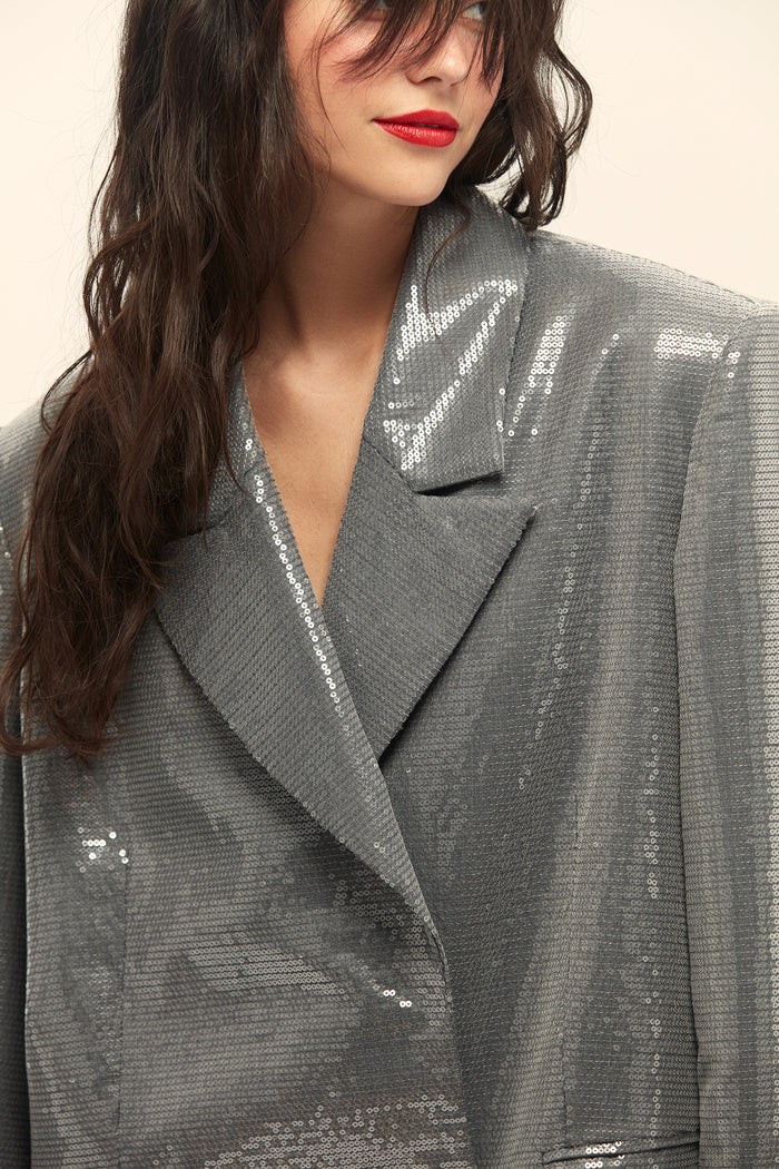 Paillettes jacket ((Star of the party)), grey