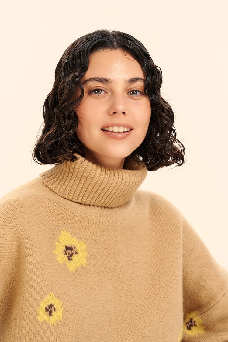 Turtleneck sweater ((I can buy myself flowers)), beige