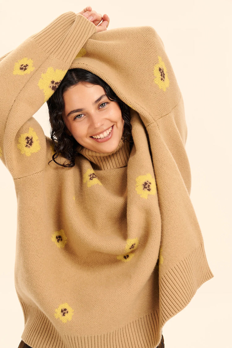 Turtleneck sweater ((I can buy myself flowers)), beige