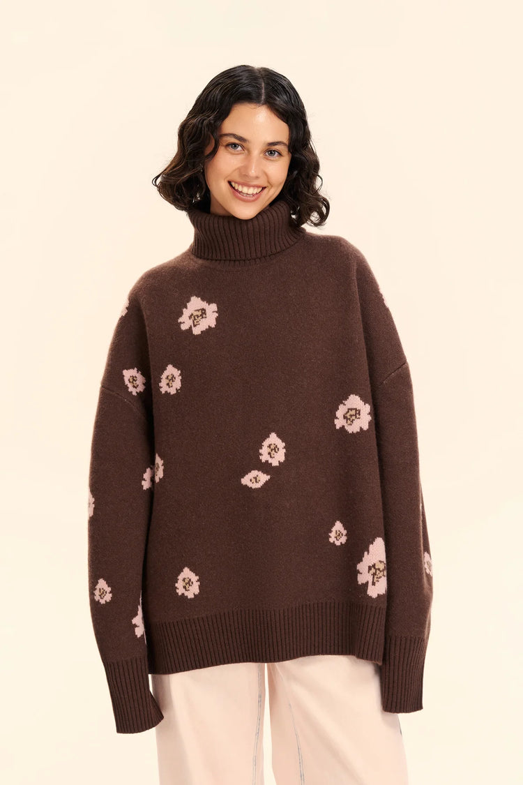 Turtleneck sweater ((I can buy myself flowers)), brown