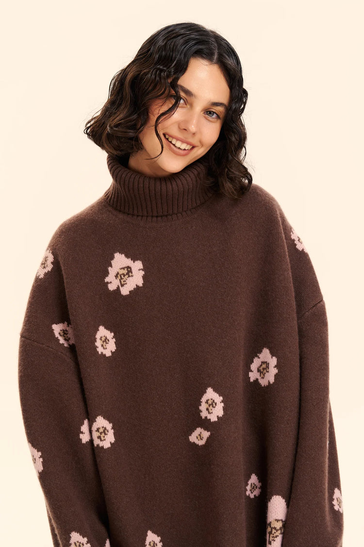 Turtleneck sweater ((I can buy myself flowers)), brown