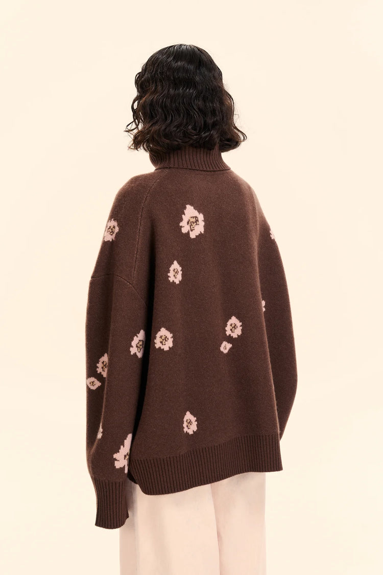 Turtleneck sweater ((I can buy myself flowers)), brown