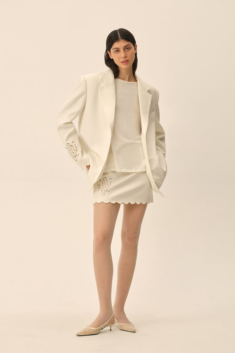Skirt with richelieu (Romantic CEO), milky white