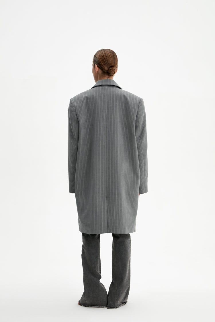 Striped Blazer -Coat ((The Devil Wears Choux)), gray