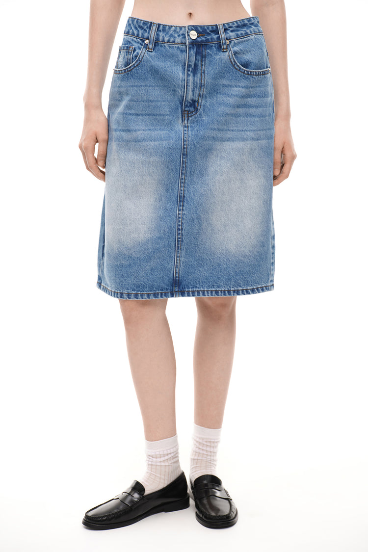 Denim midi skirt (Shades of Cool), blue