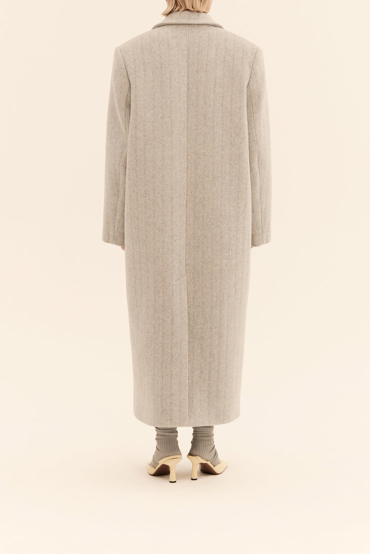 (((Double Standards))) double-lapel coat, grey