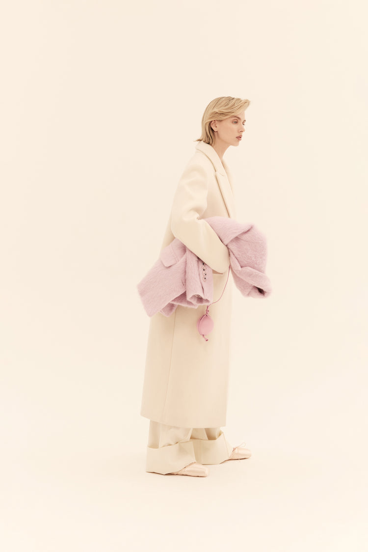 (((Classy))) oversized coat, milky white