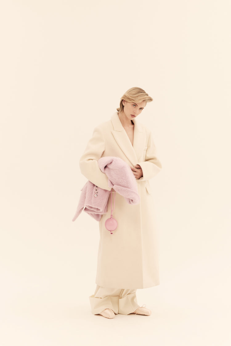 (((Classy))) oversized coat, milky white