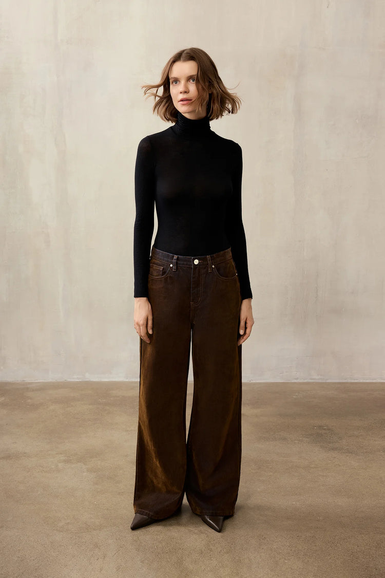 Velour effect jeans (Chocolate liqueur), brown