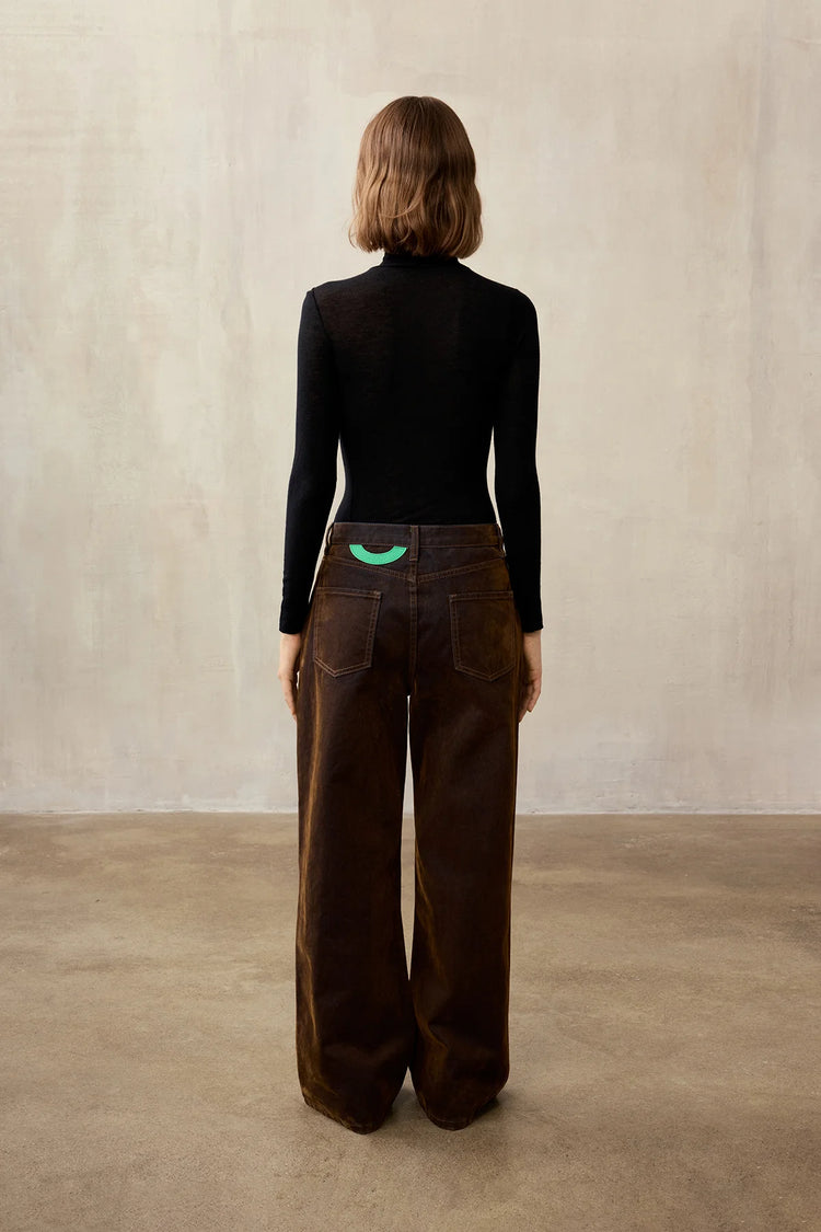 Velour effect jeans (Chocolate liqueur), brown