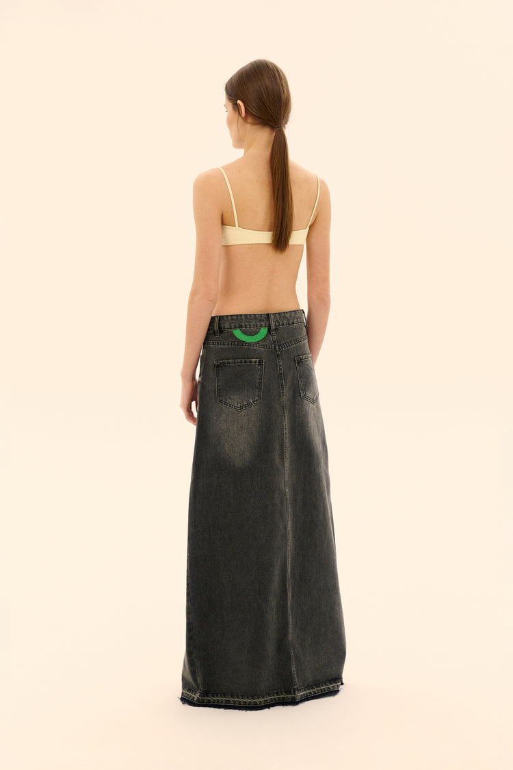 (((The Perfect Match))) maxi denim skirt, grey