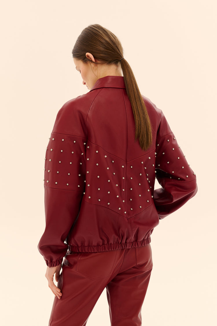 (((Riot Girl))) leather jacket, burgundy