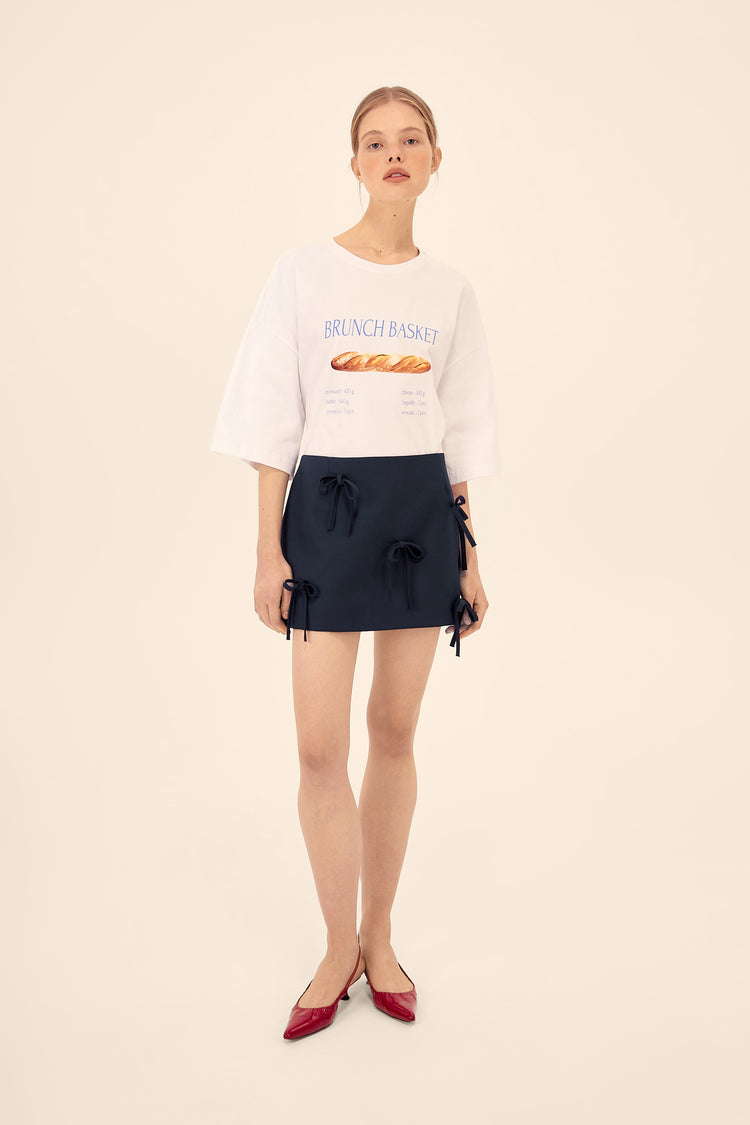 Mini skirt (And a bow on the side), dark blue